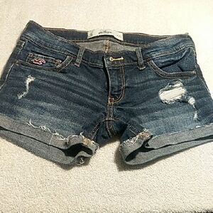 Hollister Blue Distressed Jean Shorts